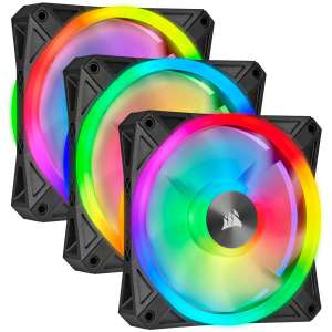 Ventilador Corsair caja adicional 12x12 QL120 RGB pack 3 uds Ligthing node