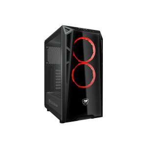 Caja Cougar Gaming ATX semitorre Turret Mesh cristal templado negra